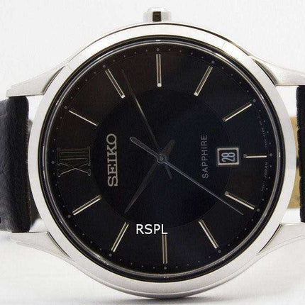 Orologio da uomo SGEH53P2 quadrante nero in vetro zaffiro quarzo Seiko