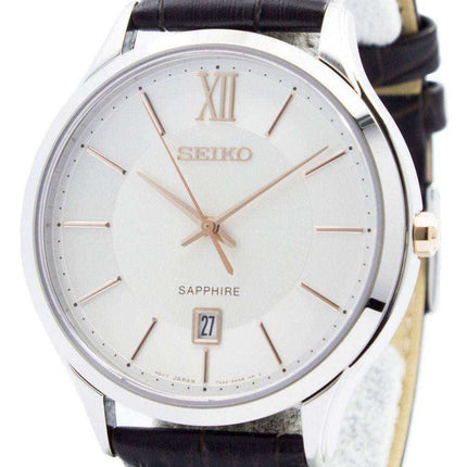 Orologio da uomo SGEH55 SGEH55P1 SGEH55P con quadrante color argento zaffiro Seiko al quarzo