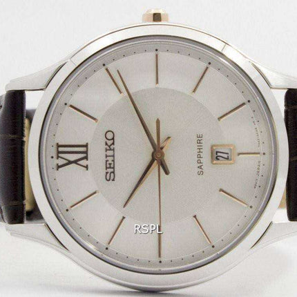 Orologio da uomo SGEH55 SGEH55P1 SGEH55P con quadrante color argento zaffiro Seiko al quarzo