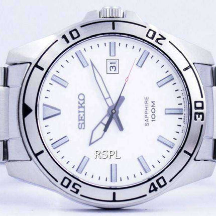 Orologio da uomo SGEH59 SGEH59P1 SGEH59P con quadrante bianco in vetro zaffiro quarzo Seiko