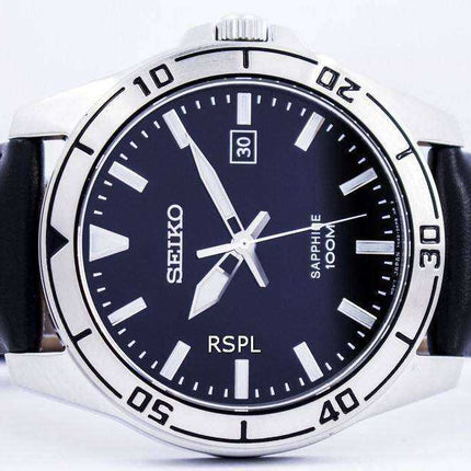 Orologio da uomo SGEH65 SGEH65P1 SGEH65P con quadrante nero in vetro zaffiro quarzo Seiko