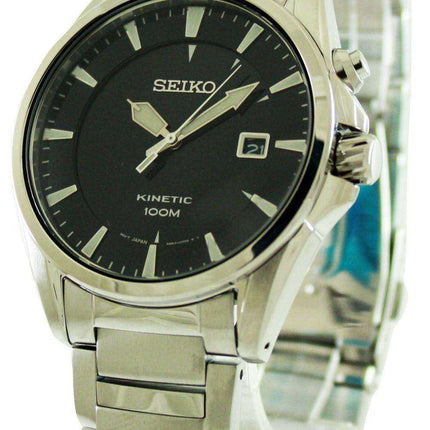 Orologio da uomo Seiko Kinetic con quadrante nero SKA565P1 SKA565P