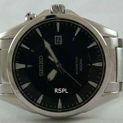 Orologio da uomo Seiko Kinetic con quadrante nero SKA565P1 SKA565P