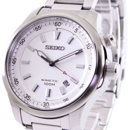 Orologio da uomo Seiko Neo sportivo cinetico 100M quadrante bianco SKA683 SKA683P1 SKA683P