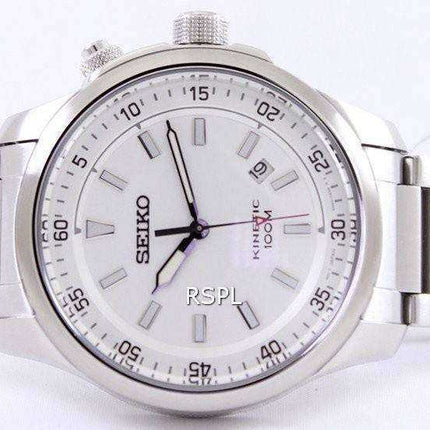 Orologio da uomo Seiko Neo sportivo cinetico 100M quadrante bianco SKA683 SKA683P1 SKA683P