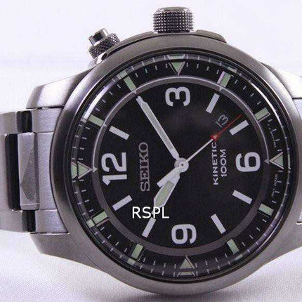 Orologio da uomo Seiko Neo sportivo cinetico 100M quadrante nero SKA687 SKA687P1 SKA687P