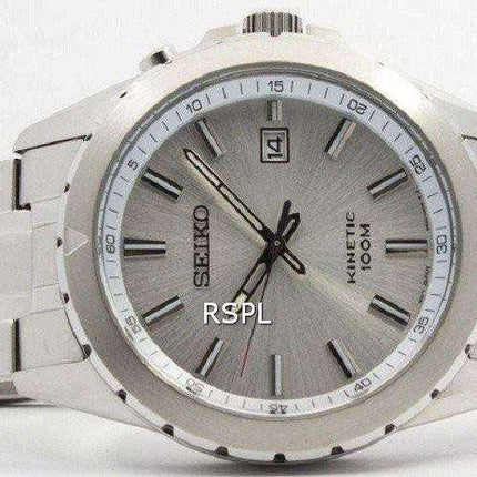 Seiko Kinetic Silver Dial 100M SKA693 SKA693P1 SKA693P Orologio da uomo