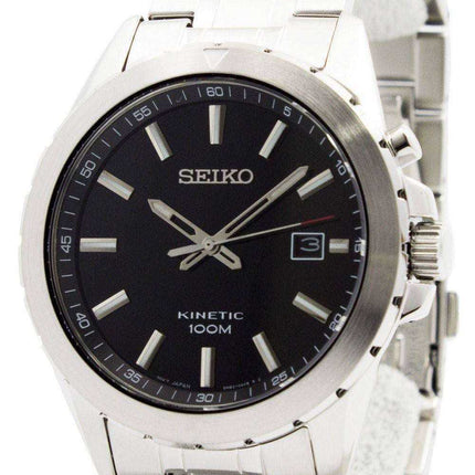 Seiko Kinetic Black Dial 100M SKA697 SKA697P1 SKA697P Orologio da uomo