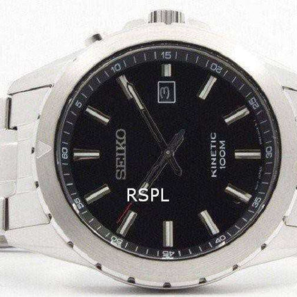 Seiko Kinetic Black Dial 100M SKA697 SKA697P1 SKA697P Orologio da uomo