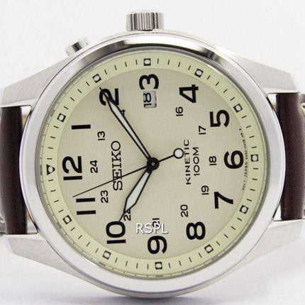 Orologio da uomo Seiko Kinetic Beige 100M SKA723 SKA723P1 SKA723P Orologio da uomo