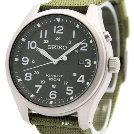 Orologio da uomo verde militare Seiko Kinetic 100M SKA725 SKA725P1 SKA725P Orologio da uomo
