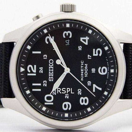 Seiko Kinetic Black Dial 100M SKA727 SKA727P1 SKA727P Orologio da uomo