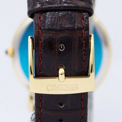 Cinturino in pelle marrone al quarzo Seiko SKK648 SKK648P1 SKK648P - Orologio da uomo