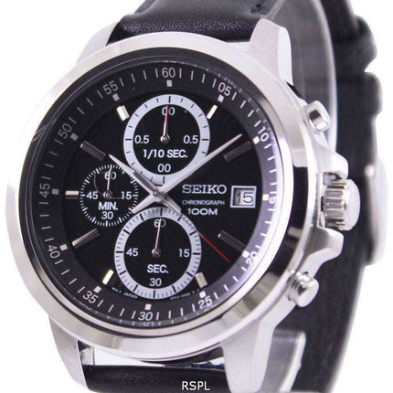 Orologio da uomo Seiko Chronograph 100M quadrante nero SKS445P2