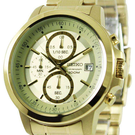 Seiko Cronografo al quarzo tono oro quadrante SKS450P1 SKS450P SKS450