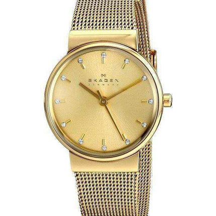 Skagen Ancher Champagne Dial Bracciale in maglia placcata oro SKW2196 Orologio da donna
