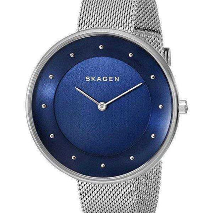 Orologio da donna Skagen Gitte in acciaio inossidabile con quadrante blu con cinturino in maglia SKW2293