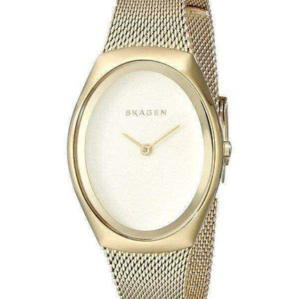 Orologio da donna Skagen Madsen in oro opaco con quadrante dorato e cinturino a maglia tono su tono SKW2298