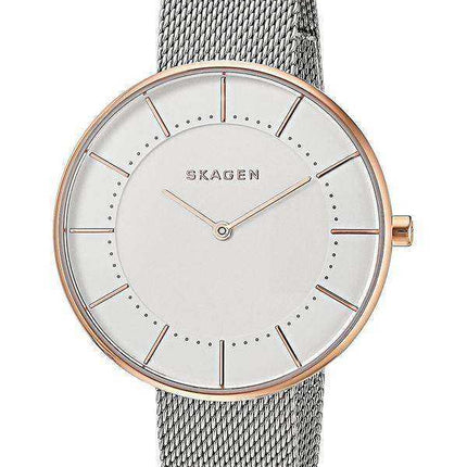 Cinturino da uomo Skagen Gitte in acciaio al quarzo con cinturino in maglia SKW2583