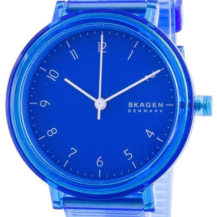 Orologio da donna Skagen Aaren quadrante blu cinturino in poliuretano al quarzo SKW2855