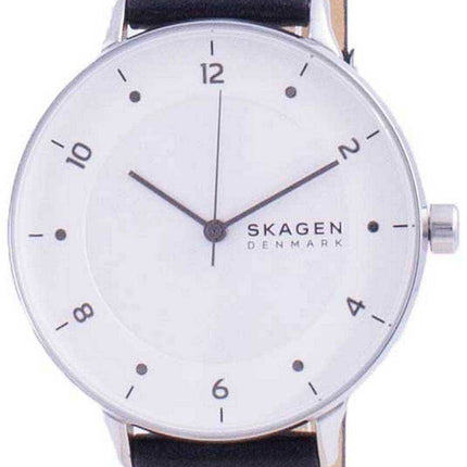 Orologio da donna Skagen Riis quadrante bianco cinturino in pelle al quarzo SKW2919