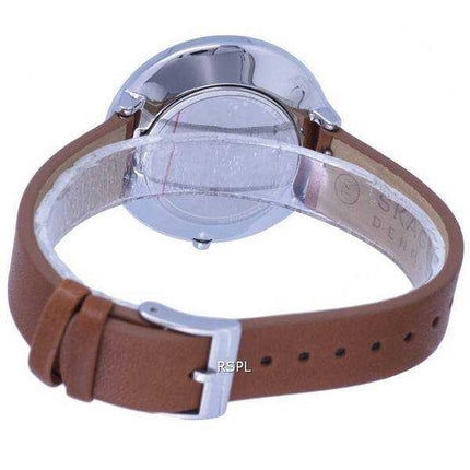 Orologio da donna Skagen Gitte in pelle con quadrante bianco al quarzo SKW3015