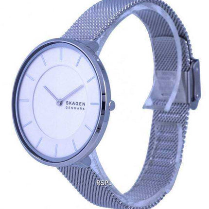 Orologio da donna Skagen Gitte in acciaio inossidabile con quadrante bianco al quarzo SKW3016