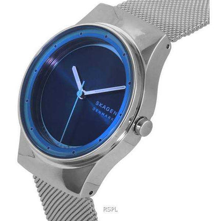 Orologio da donna SKW3024 a energia solare con quadrante blu oceano in maglia di acciaio inossidabile Skagen Sol