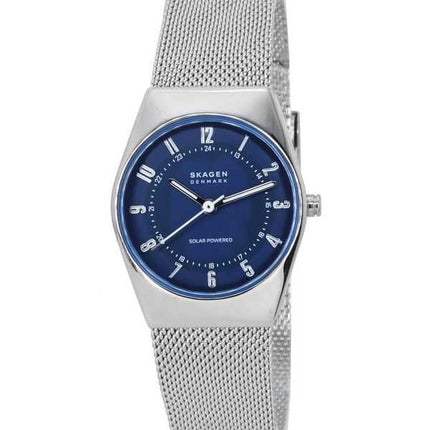 Skagen Grenen Lille Orologio da donna con cinturino in maglia di acciaio inossidabile ad energia solare quadrante blu SKW3080