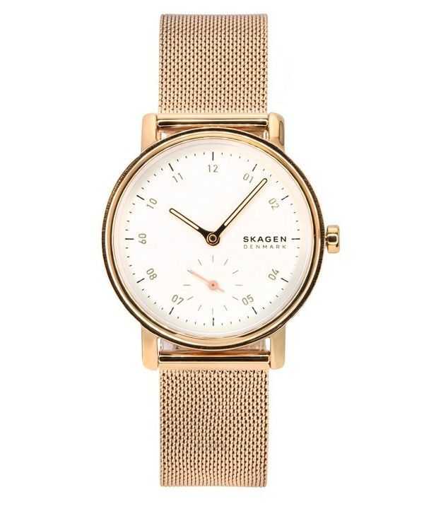Orologio da donna Skagen Kuppel Lille in oro rosa e acciaio inossidabile con quadrante bianco al quarzo SKW3099