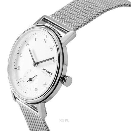 Orologio da donna Skagen Kuppel Lille in acciaio inossidabile con quadrante bianco al quarzo SKW3100
