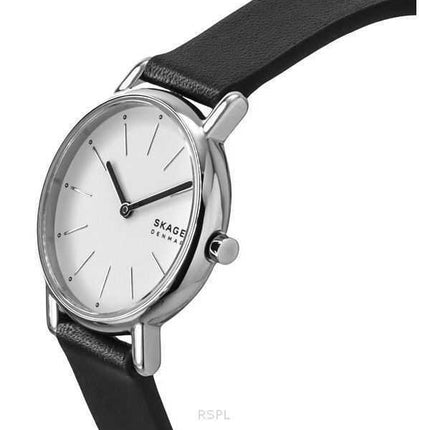 Orologio da donna Skagen Signatur Lille con cinturino in pelle e quadrante bianco al quarzo SKW3120