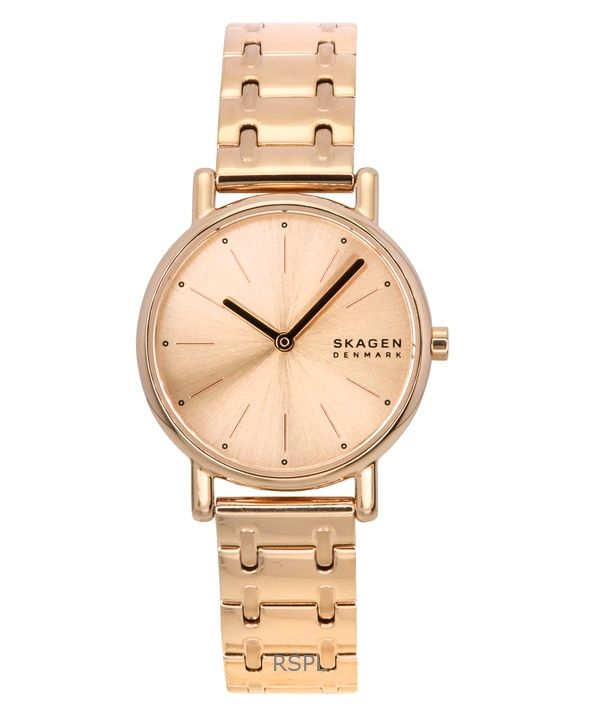 Orologio da donna Skagen Signatur Lille in acciaio inossidabile color oro rosa con quadrante in oro rosa e quarzo SKW3125