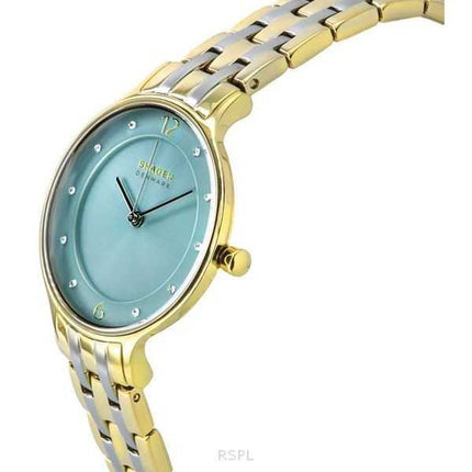Orologio da donna Skagen Anita Lille Two Tone in acciaio inossidabile con quadrante verde al quarzo SKW3132