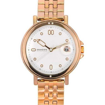 Orologio da donna Skagen Signatur Lille Sport in acciaio inossidabile color oro rosa con quadrante argentato al quarzo SKW3136