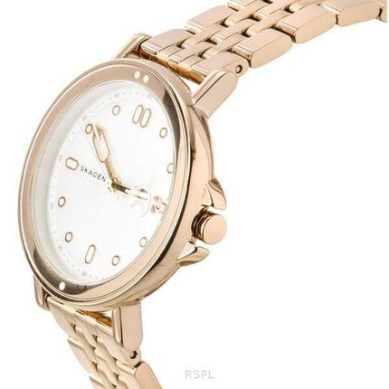 Orologio da donna Skagen Signatur Lille Sport in acciaio inossidabile color oro rosa con quadrante argentato al quarzo SKW3136