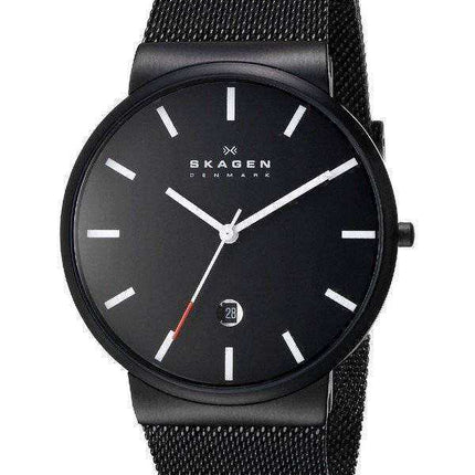 Skagen Ancher Black Dial Black PVD Mesh Bracelet SKW6053 Orologio da uomo