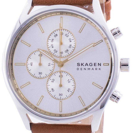 Orologio da uomo Skagen Holst cronografo quadrante argento al quarzo SKW6607