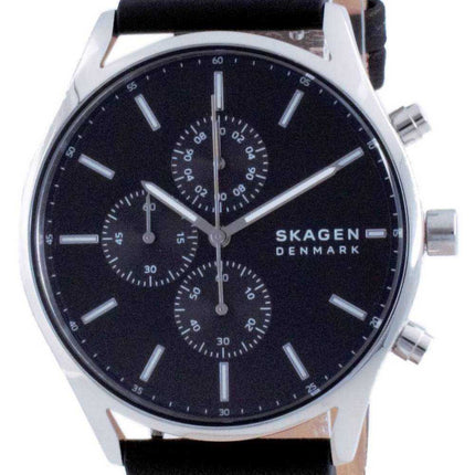 Orologio da uomo Skagen Holst cronografo in pelle al quarzo SKW6677