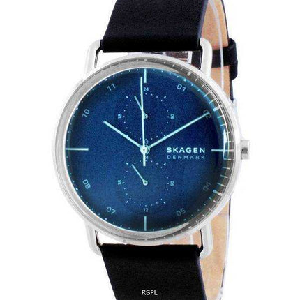 Orologio da uomo Skagen Horizont quadrante blu in pelle al quarzo SKW6702