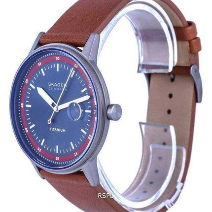 Orologio da uomo Skagen Henriksen in pelle con quadrante blu al quarzo SKW6755