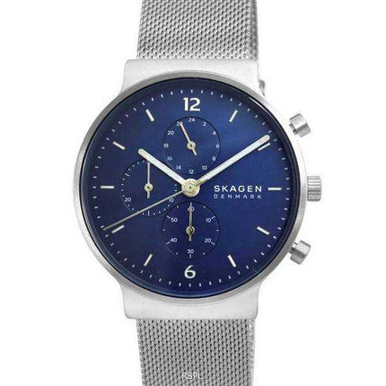 Orologio da uomo Skagen Ancher Chronograph Acciaio inossidabile Mesh Quartz SKW6764 Orologio da uomo