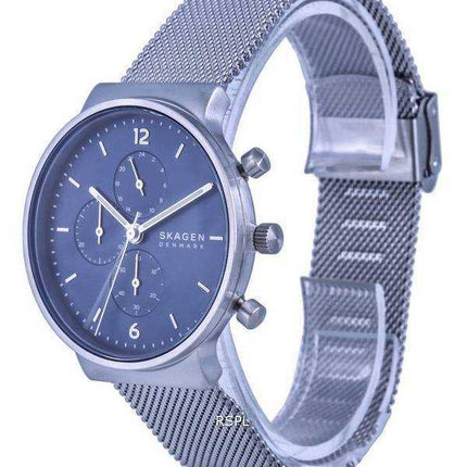 Orologio da uomo Skagen Ancher Chronograph Acciaio inossidabile Mesh Quartz SKW6764 Orologio da uomo
