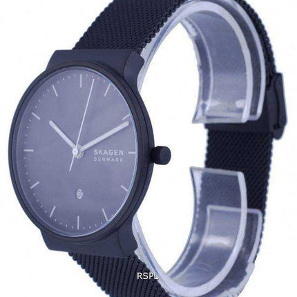 Orologio da uomo Skagen Ancher in acciaio inossidabile con quadrante nero al quarzo SKW6778
