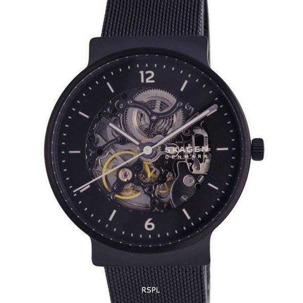 Orologio da uomo automatico Skagen Ancher Skeleton in acciaio inossidabile con quadrante nero SKW6784