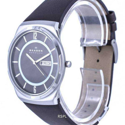 Orologio da uomo Skagen Melbye in pelle quadrante grigio quarzo SKW6785