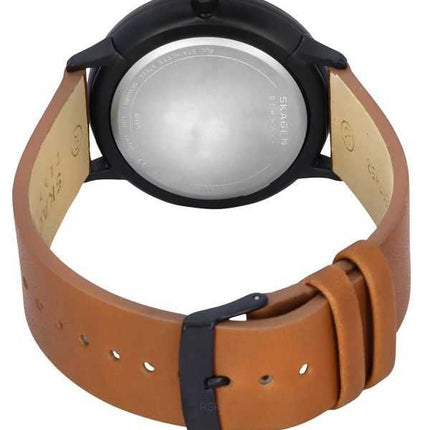 Orologio da uomo Skagen Riis con cinturino in pelle marrone medio quadrante bianco al quarzo SKW6883