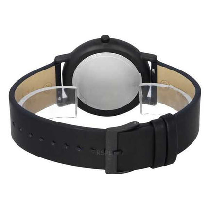 Orologio da uomo Skagen Signatur con cinturino in pelle e quadrante nero al quarzo SKW6902
