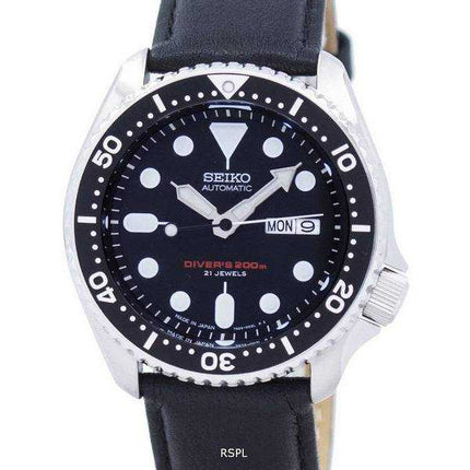 Seiko Automatic Diver's Ratio Orologio da uomo in pelle nera SKX007J1-LS10 200M