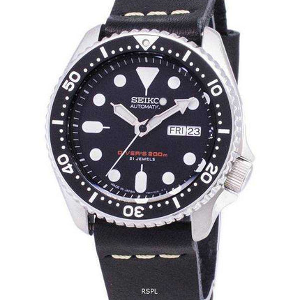Orologio da uomo Seiko Automatic SKX007J1-LS14 da 200 M in Giappone con cinturino in pelle nera